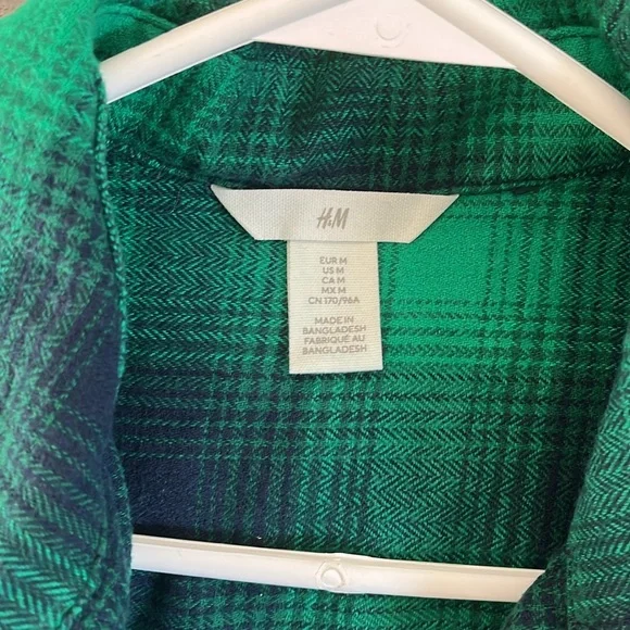 Green oversized flann shirt - Picture 3 of 6